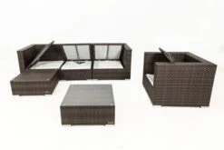 OUTFLEXX Loungemöbel-Set, Braun Marmoriert, Polyrattan, 5 Pers, Wasserfeste Kissenbox, Inkl. Beistelltisch 15 OUTFLEXX Loungemöbel-Set, Braun Marmoriert, Polyrattan, 5 Pers, Wasserfeste Kissenbox, Inkl. Beistelltisch -Ausgewählte Gartenmöbelgeschäfte 4 16065 BOX B.jpg