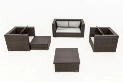 OUTFLEXX Loungemöbel-Set, Polyrattan, Braun Marmoriert, 5 Pers, Wasserfeste Kissenbox, Inkl. Loungetisch -Ausgewählte Gartenmöbelgeschäfte 4 16066 BOX D.jpg