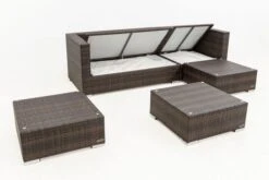 OUTFLEXX Loungemöbel-Set, Braun Marmoriert, 5 Pers, Polyrattan, Wasserfeste Kissenbox, Inkl. Beistelltisch -Ausgewählte Gartenmöbelgeschäfte 4 16068 BOX B.jpg