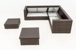 OUTFLEXX Loungemöbel-Set, Braun Marmoriert, 6 Pers, Polyrattan, Wasserfeste Kissenbox, Inkl. Loungetisch -Ausgewählte Gartenmöbelgeschäfte 4 16069 BOX D.jpg