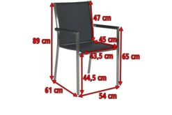 STERN Polaris Stapelsessel, Silbergrau/schwarz, Edelstahl/Textil, 61 X 54 X 89 Cm, Alu Armlehnen -Ausgewählte Gartenmöbelgeschäfte 4 16499.jpg