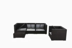 OUTFLEXX Loungemöbel-Set, Braun, Polyrattan, Für 5 Personen, Wasserfeste Kissenbox -Ausgewählte Gartenmöbelgeschäfte 4 1713 BOX A.jpg