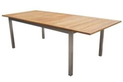 STERN Polaris Esstischgruppe, Silbergrau, Edelstahl/FSC-Teak, Tisch 200/300 X 100 Cm, 6 Stapelsessel -Ausgewählte Gartenmöbelgeschäfte 4 18086.jpg