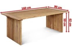 OUTFLEXX Loungetisch, Recyceltes Teakholz, 160x90cm, Tischplattendicke 3cm, Rustikal Gebürstet -Ausgewählte Gartenmöbelgeschäfte 4 18334.jpg
