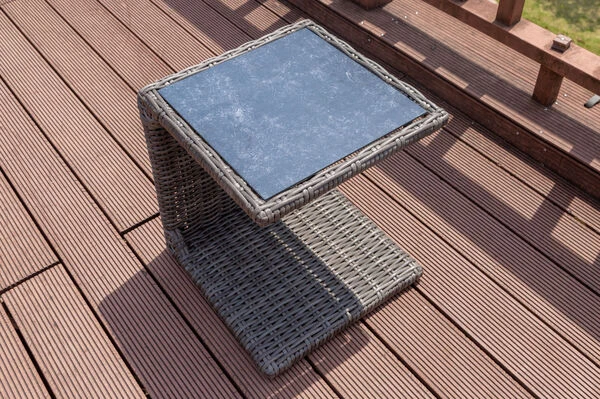 OUTFLEXX Beistelltisch, Grau, Polyrattan, 45 X 45 X 50 Cm, Tischplatte Spraystone, Innenliegend 6 OUTFLEXX Beistelltisch, Grau, Polyrattan, 45 X 45 X 50 Cm, Tischplatte Spraystone, Innenliegend – Bild 4