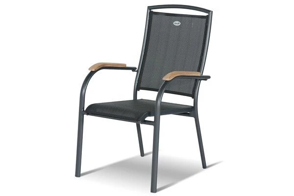 HARTMAN Sondermodell Yasmani/Raffaelo Esstischgruppe, Xerix, Alu/Teakholz, 240x100cm, 8 Stapelsessel 6 HARTMAN Sondermodell Yasmani/Raffaelo Esstischgruppe, Xerix, Alu/Teakholz, 240x100cm, 8 Stapelsessel – Bild 4