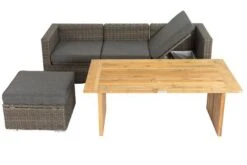 OUTFLEXX Loungegarnitur, Polyrattan/Teakholz, Tisch 160x90cm, Für 4 Personen, Wasserfeste Kissenbox -Ausgewählte Gartenmöbelgeschäfte 4 19392.jpg