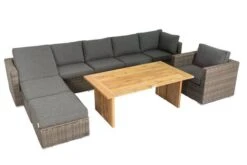 OUTFLEXX Loungegarnitur, Polyrattan/Teakholz, Tisch 160x90cm, Für 8 Personen, Wasserfeste Kissenbox -Ausgewählte Gartenmöbelgeschäfte 4 19396.jpg