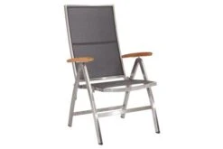 STERN Cardiff Set, Silber/silbergrau, Edelstahl/FSC-Teak, Tisch 150/200 X 90 Cm, 4 Stapel-, 2 Multipositionssessel -Ausgewählte Gartenmöbelgeschäfte 4 19750.jpg