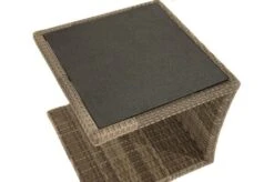 Ploß Rabida Beistelltisch, Champagner-meliert, Polyrattan, 50x50x45 Cm, Glasplatte In Steinoptik -Ausgewählte Gartenmöbelgeschäfte 4 20172.jpg