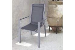 OUTFLEXX Premium Esstischgarnitur, Silber/grau, Alu/Textilene, Ausziehtisch 180/240 X 100 Cm, 6 Stapelsessel -Ausgewählte Gartenmöbelgeschäfte 4 21433.jpg