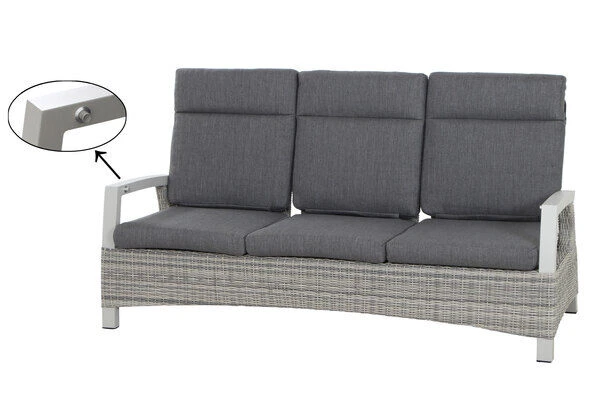 SIENA GARDEN Corido Loungeset, Ice Grey, Alu / Gardino®-Geflecht, 2 Diningsessel + 3er Sofa, Stufenloser Lifttisch 160x90x47-71cm 6 SIENA GARDEN Corido Loungeset, Ice Grey, Alu / Gardino®-Geflecht, 2 Diningsessel + 3er Sofa, Stufenloser Lifttisch 160x90x47-71cm – Bild 4