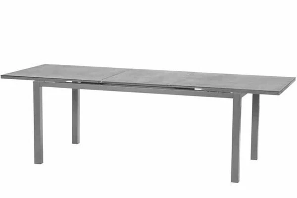 KETTLER Friends Esstischgarnitur, Silber/anthrazit, Alu/Textilene, Tisch 180/240 X 90 Cm, 6 Stapelsessel 6 KETTLER Friends Esstischgarnitur, Silber/anthrazit, Alu/Textilene, Tisch 180/240 X 90 Cm, 6 Stapelsessel – Bild 4