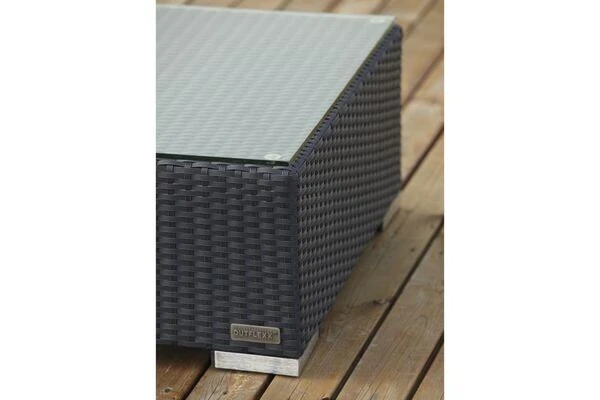 OUTFLEXX Kaffeetisch, Schwarz, Polyrattan, 95x65cm, Mit Glas-Tischplatte 6 OUTFLEXX Kaffeetisch, Schwarz, Polyrattan, 95x65cm, Mit Glas-Tischplatte – Bild 4