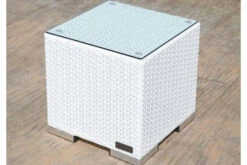 OUTFLEXX Beistelltisch, Weiß, Polyrattan, 40x40x40 Cm, Inkl. Glasplatte -Ausgewählte Gartenmöbelgeschäfte 4 2511 10.jpg