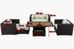 OUTFLEXX Lounge-Set, 5 Personen, Braun, Polyrattan, Inkl. Loungetisch, Wasserfeste Kissenbox -Ausgewählte Gartenmöbelgeschäfte 5 1298 BOX D.jpg