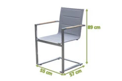 OUTFLEXX Freischwinger, Silber, Edelstahl/Textilene, Padded, Armlehnen Aus FSC-Teakholz -Ausgewählte Gartenmöbelgeschäfte 5 13489.jpg