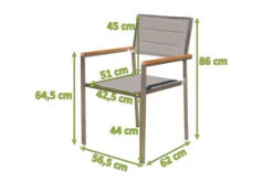 OUTFLEXX Stuhl, Taupe, Edelstahl/Textilene, Padded, Armlehnen Aus FSC-Teakholz, 62x56,5x86cm -Ausgewählte Gartenmöbelgeschäfte 5 13516.jpg
