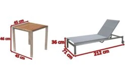 OUTFLEXX 2er-Set Rollliege, Silber, Edelstahl/Teak, 212x71x36 Cm, Mit Beistelltisch 45x45cm -Ausgewählte Gartenmöbelgeschäfte 5 14170.jpg