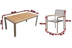 OUTFLEXX Sitzgruppe, Silber, Edelstahl/Teak, Esstisch 180 X 90 Cm, 6 Stapelstühle Gepolstert -Ausgewählte Gartenmöbelgeschäfte 5 14191.jpg