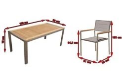 OUTFLEXX Sitzgruppe, Taupe, Edelstahl/Teak, Esstisch 180 X 90 Cm, 6 Stapelstühle Gepolstert -Ausgewählte Gartenmöbelgeschäfte 5 14192.jpg