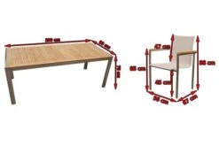 OUTFLEXX Set, Taupe, Edelstahl/Teak, Esstisch 200 X 90 Cm, 6 Stapelstühle -Ausgewählte Gartenmöbelgeschäfte 5 14213.jpg