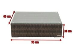 OUTFLEXX Beistelltisch, Braun Marmoriert, Polyrattan, 95 X 65 X 30 Cm, Inkl. Glasplatte -Ausgewählte Gartenmöbelgeschäfte 5 15734 9.jpg