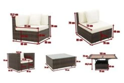 OUTFLEXX Loungemöbel-Set, Braun Marmoriert, Polyrattan, 5 Pers, Wasserfeste Kissenbox, Inkl. Loungetisch -Ausgewählte Gartenmöbelgeschäfte 5 16065 BOX D.jpg
