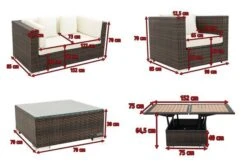 OUTFLEXX Loungemöbel-Set, Polyrattan, Braun Marmoriert, 5 Pers, Wasserfeste Kissenbox, Inkl. Loungetisch -Ausgewählte Gartenmöbelgeschäfte 5 16066 BOX D.jpg