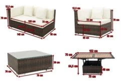 OUTFLEXX Loungemöbel-Set, Braun Marmoriert, 5 Pers, Polyrattan, Wasserfeste Kissenbox, Inkl. Loungetisch -Ausgewählte Gartenmöbelgeschäfte 5 16068 BOX D.jpg