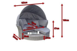 OUTFLEXX Sonneninsel, Grau, Polyrattan, Halbrund, 193 X 104 X 74 Cm, Hocker Drehbar, Dach Klappbar -Ausgewählte Gartenmöbelgeschäfte 5 16110.jpg