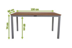 VILLANA Gartentisch, FSC-Akazienholz / Aluminium, Silber, 150 X 90 X 74 Cm -Ausgewählte Gartenmöbelgeschäfte 5 16459.jpg