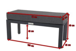 VILLANA Hocker / Fußablage, Schwarz/grau Meliert, Alu/Polyester, 100 X 46 X 46 Cm, Inkl. Kissen -Ausgewählte Gartenmöbelgeschäfte 5 16471.jpg