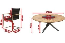 OUTFLEXX Sitzgruppe, Schwarz, Edelstahl/FSC-Teak, Ø 170 Cm, 6 Freischwinger, Inkl. Drehbarer Granitplatte + Eiskühler -Ausgewählte Gartenmöbelgeschäfte 5 16570.jpg