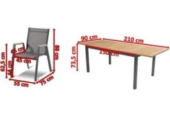 HARTMAN Aruba Esstischgruppe, Xerix/natur, Alu/FSC-Teak, 6 Stapelsessel, 150/210x90cm -Ausgewählte Gartenmöbelgeschäfte 5 16992.jpg