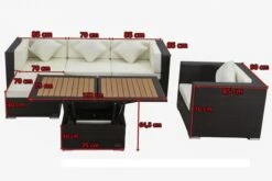 OUTFLEXX Loungemöbel-Set, Braun, Polyrattan, Für 5 Personen, Inkl. Loungetisch, Wasserfeste Kissenbox -Ausgewählte Gartenmöbelgeschäfte 5 1713 BOX D.jpg