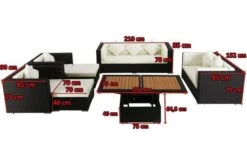 OUTFLEXX Loungemöbel-Set, Schwarz, Polyrattan, Für 9 Personen, Inkl. Loungetisch, Wasserfeste Kissenbox -Ausgewählte Gartenmöbelgeschäfte 5 1716 BOX D.jpg