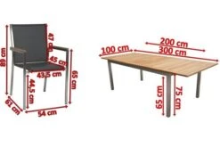 STERN Polaris Esstischgruppe, Silbergrau, Edelstahl/FSC-Teak, Tisch 200/300 X 100 Cm, 6 Stapelsessel -Ausgewählte Gartenmöbelgeschäfte 5 18086.jpg
