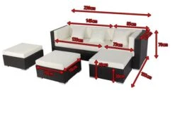 OUTFLEXX Loungemöbel-Set, Braun, Polyrattan, 5 Personen, Wasserfeste Kissenbox, Inkl. Kaffeetisch -Ausgewählte Gartenmöbelgeschäfte 5 18227 BOX B.jpg
