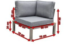 OUTFLEXX Eckelement, Silber/grau, Edelstahl/FSC-Teakholz/Textil, 79 X 79 X 64 Cm -Ausgewählte Gartenmöbelgeschäfte 5 18289.jpg