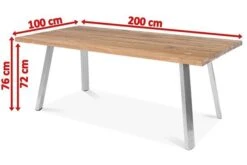 OUTFLEXX Esstisch, Edelstahl/recyceltes FSC®-Teak, 200x100cm, A-Gestell, Rustikal Gebürstet -Ausgewählte Gartenmöbelgeschäfte 5 18320.jpg