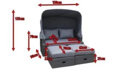 OUTFLEXX Fontana Loungebett, Grau, Polyrattan, Doppel-halbrund, Mit Unterschiebbaren Hockern, Dach Klappbar -Ausgewählte Gartenmöbelgeschäfte 5 18545.jpg