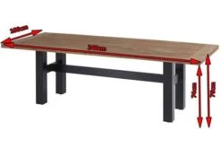 HARTMAN Yasmani Esstisch, Carbon Black/vintage Brown, Alu/Teak, 240x100cm -Ausgewählte Gartenmöbelgeschäfte 5 18688.jpg