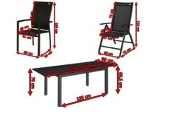 DOPPLER Expert Esstischgarnitur, Anthrazit/schwarz, Alu/Textilene, 4 Stapelsessel, 2 Hochlehner, 150-210x90cm 12 DOPPLER Expert Esstischgarnitur, Anthrazit/schwarz, Alu/Textilene, 4 Stapelsessel, 2 Hochlehner, 150-210x90cm -Ausgewählte Gartenmöbelgeschäfte 5 18962.jpg