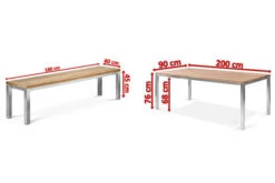 OUTFLEXX Esstischgarnitur, Edelstahl/recyceltes FSC-Teakholz, Tisch 200x100 Cm, 2 Bänke -Ausgewählte Gartenmöbelgeschäfte 5 19363.jpg