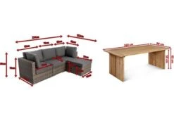 OUTFLEXX Loungegarnitur, Polyrattan/Teakholz, Tisch 160x90cm, Für 4 Personen, Wasserfeste Kissenbox -Ausgewählte Gartenmöbelgeschäfte 5 19392.jpg