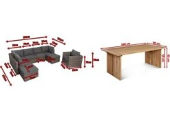 OUTFLEXX Loungegarnitur, Polyrattan/Teakholz, Tisch 160x90cm, Für 8 Personen, Wasserfeste Kissenbox -Ausgewählte Gartenmöbelgeschäfte 5 19396.jpg