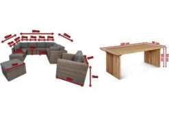 OUTFLEXX Loungegarnitur, Polyrattan/Teakholz, Tisch 160x90cm, Für 10 Personen, Wasserfeste Kissenbox -Ausgewählte Gartenmöbelgeschäfte 5 19398.jpg