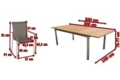STERN Cardiff Esstischgruppe, Silber/taupe, Edelstahl/FSC-Teak, Tisch 200/300 X 100 Cm, 6 Stapelsessel -Ausgewählte Gartenmöbelgeschäfte 5 19690.jpg