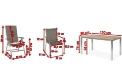 STERN Cardiff Esstischgruppe, Silber/taupe, Edelstahl/Teak, Tisch 150 X 80 Cm, 4 Stapel-, 2 Multipositionssessel -Ausgewählte Gartenmöbelgeschäfte 5 19723.jpg